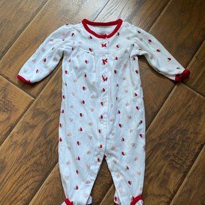 Carters Valentine Heart Footsie pajamas